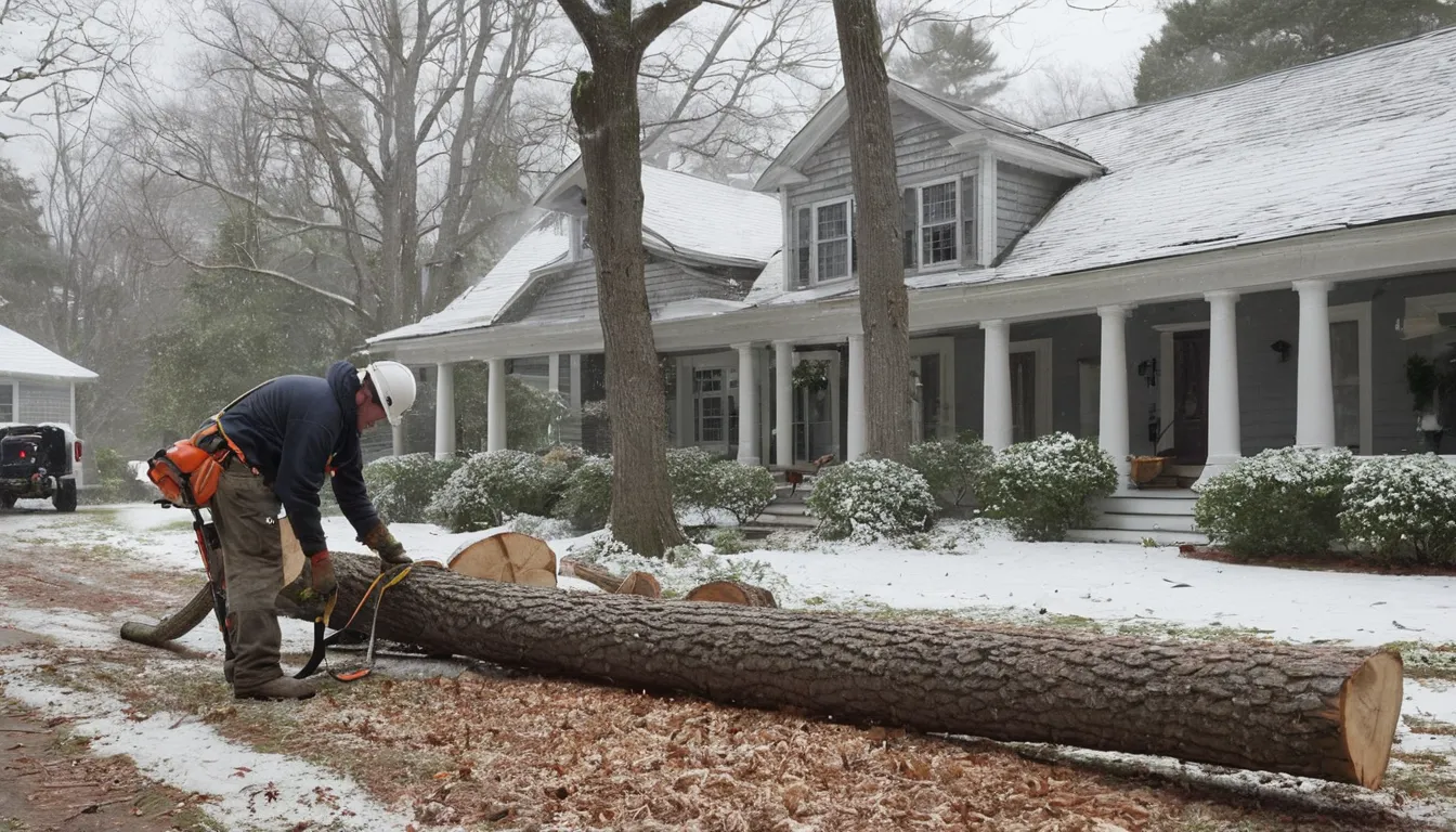 A local tree removal provider working near a home in Norristown